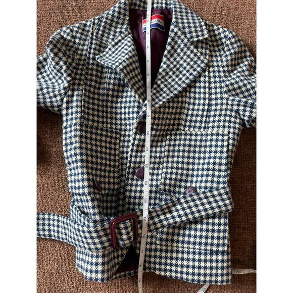 Elegant Heir Vintage Houndstooth Wool Jacket Belt‎ - 4/5T - Picture 5 of 9